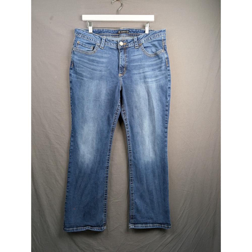 Lee Midrise Fit Womens 18 Medium Blue Denim‎ Straight Leg Jeans